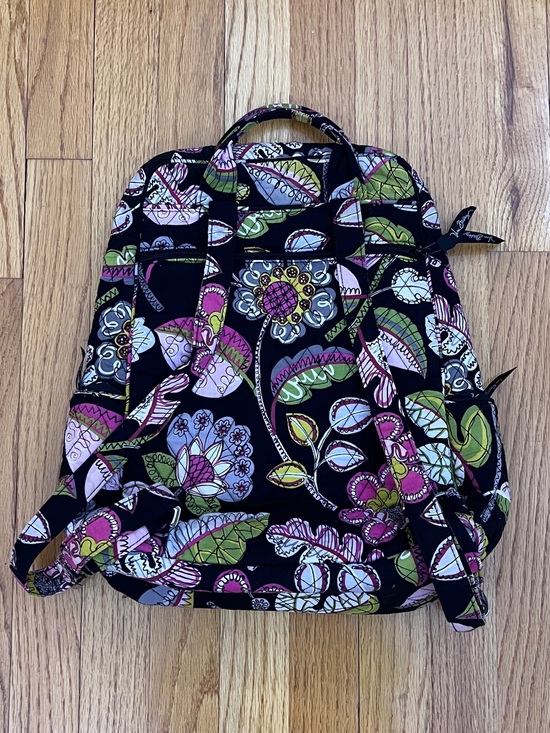 Vera Bradley Moon Blooms Floral Print Women\'s Backpack - Black Pink Green main image 5